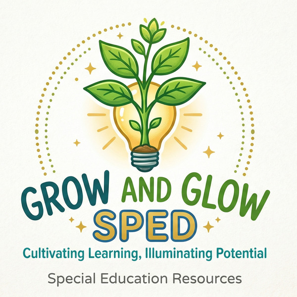 Grow and Glow SPED brandmark — a lightbulb with a growing seedling inside